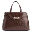 Bolsa Tote Bridão Couro Croco Marrom - imagem 1