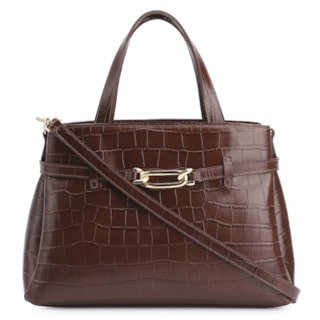 Couro Croco Marrom