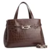 Bolsa Tote Bridão Couro Croco Marrom - imagem 2