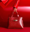 Bolsa Tote Bridão Couro Croco Vermelho - imagem 2