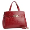 Bolsa Tote Bridão Couro Croco Vermelho - imagem 3