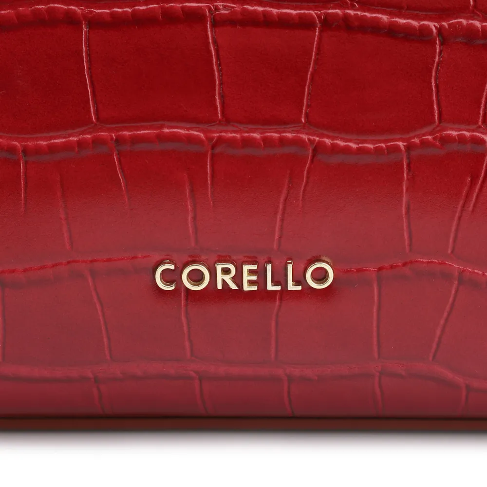 Bolsa Tote Bridão Couro Croco Vermelho - imagem 7