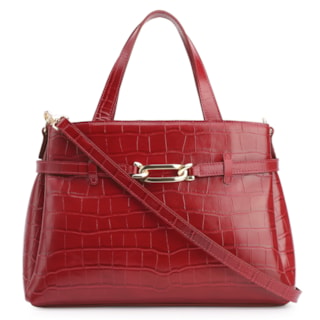 Couro Croco Vermelho