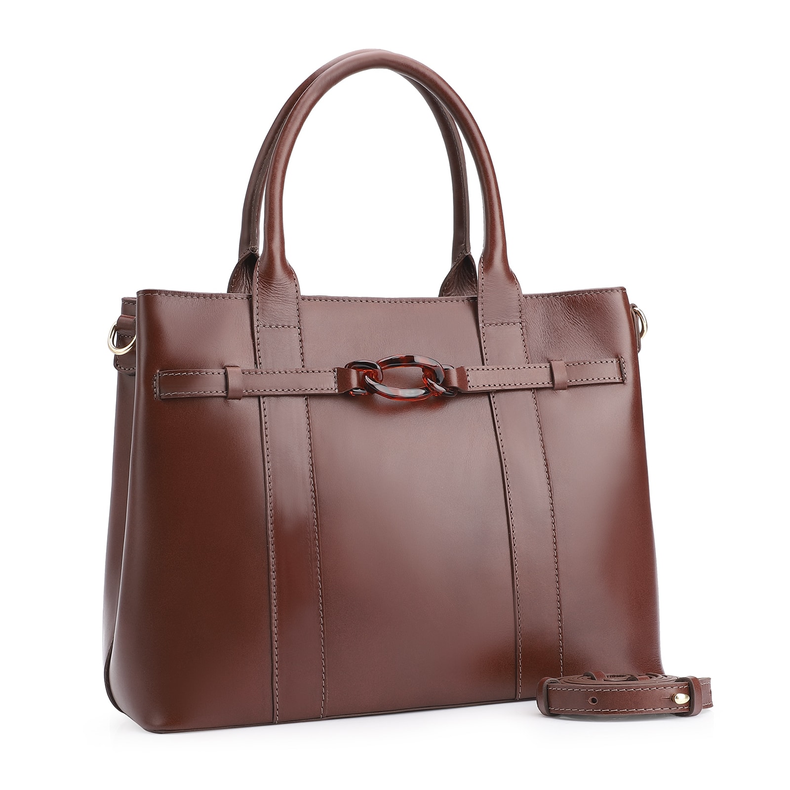 Bolsa Tote Bridão Couro Marrom
