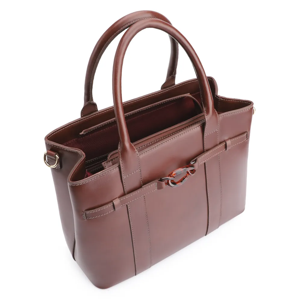 Bolsa Tote Bridão Couro Marrom - imagem 5