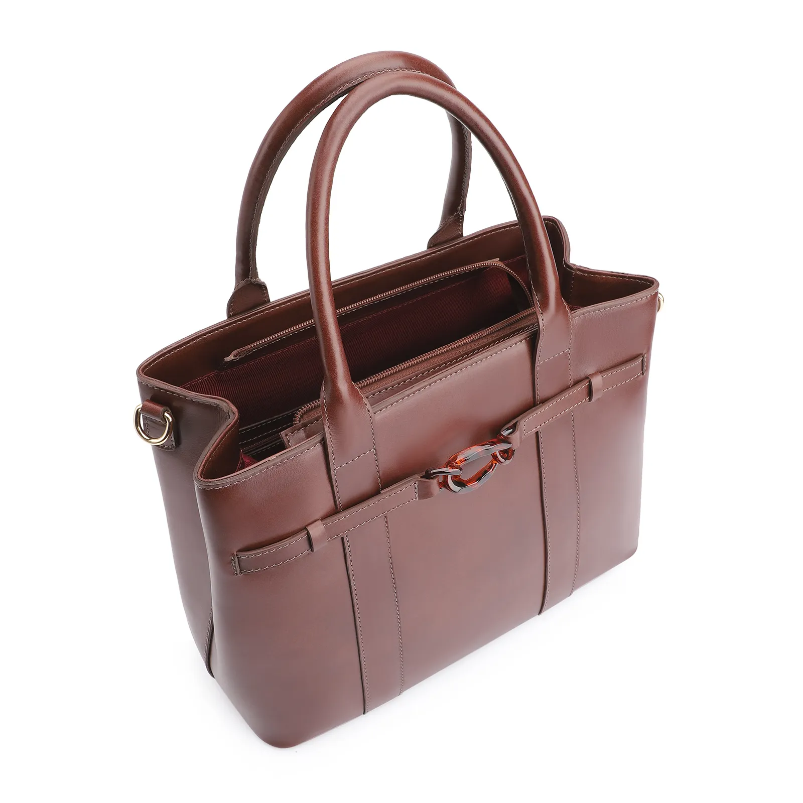 Bolsa Tote Bridão Couro Marrom