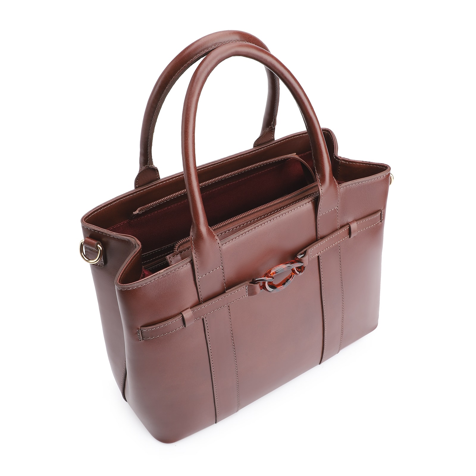 Bolsa Tote Bridão Couro Marrom