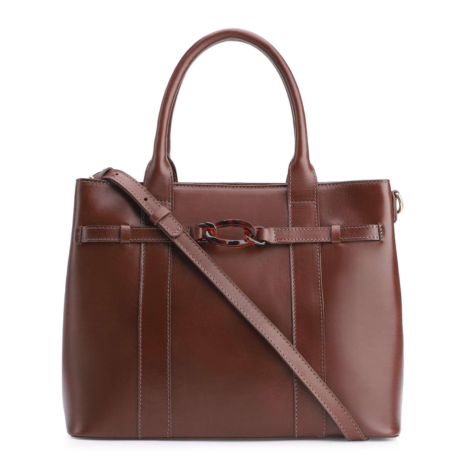 Bolsa Tote Bridão Couro Marrom