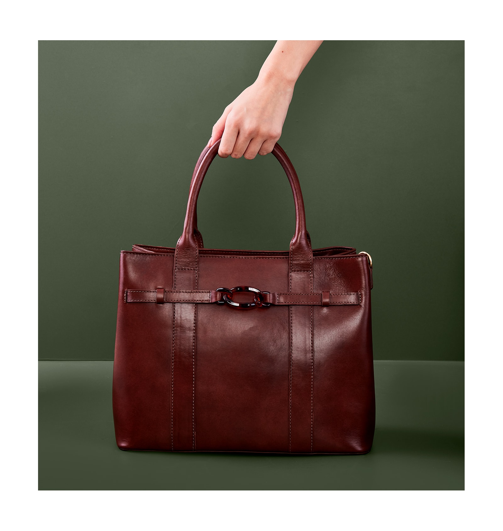 Bolsa Tote Bridão Couro Marrom