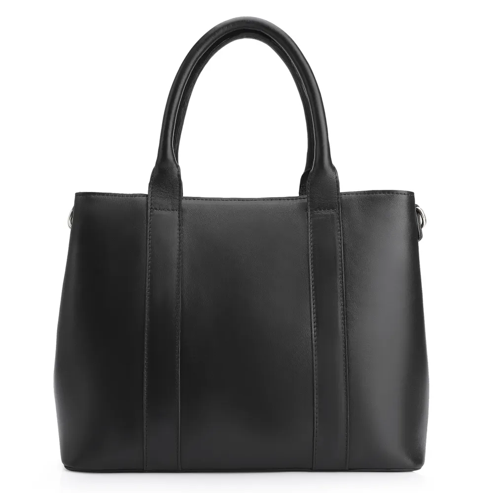 Bolsa Tote Bridão Couro Preto - imagem 3