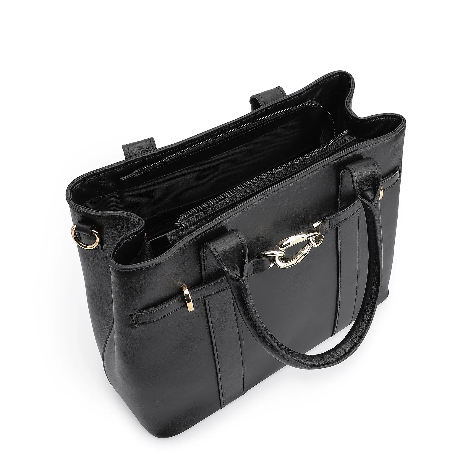 Bolsa Tote Bridão Couro Preto