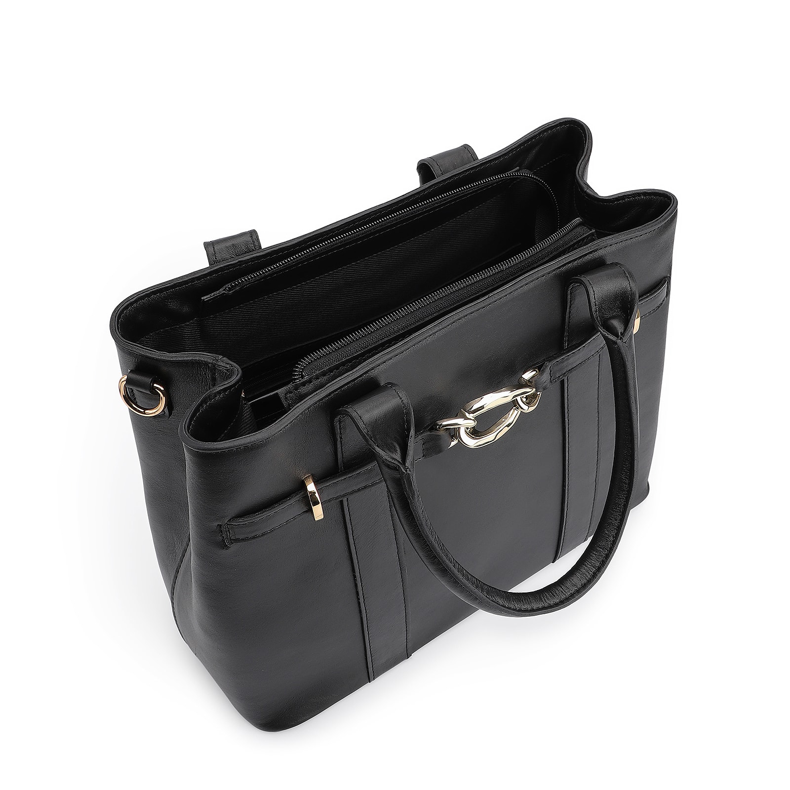 Bolsa Tote Bridão Couro Preto