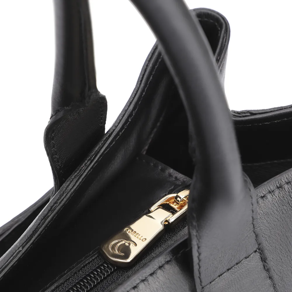Bolsa Tote Bridão Couro Preto - imagem 5