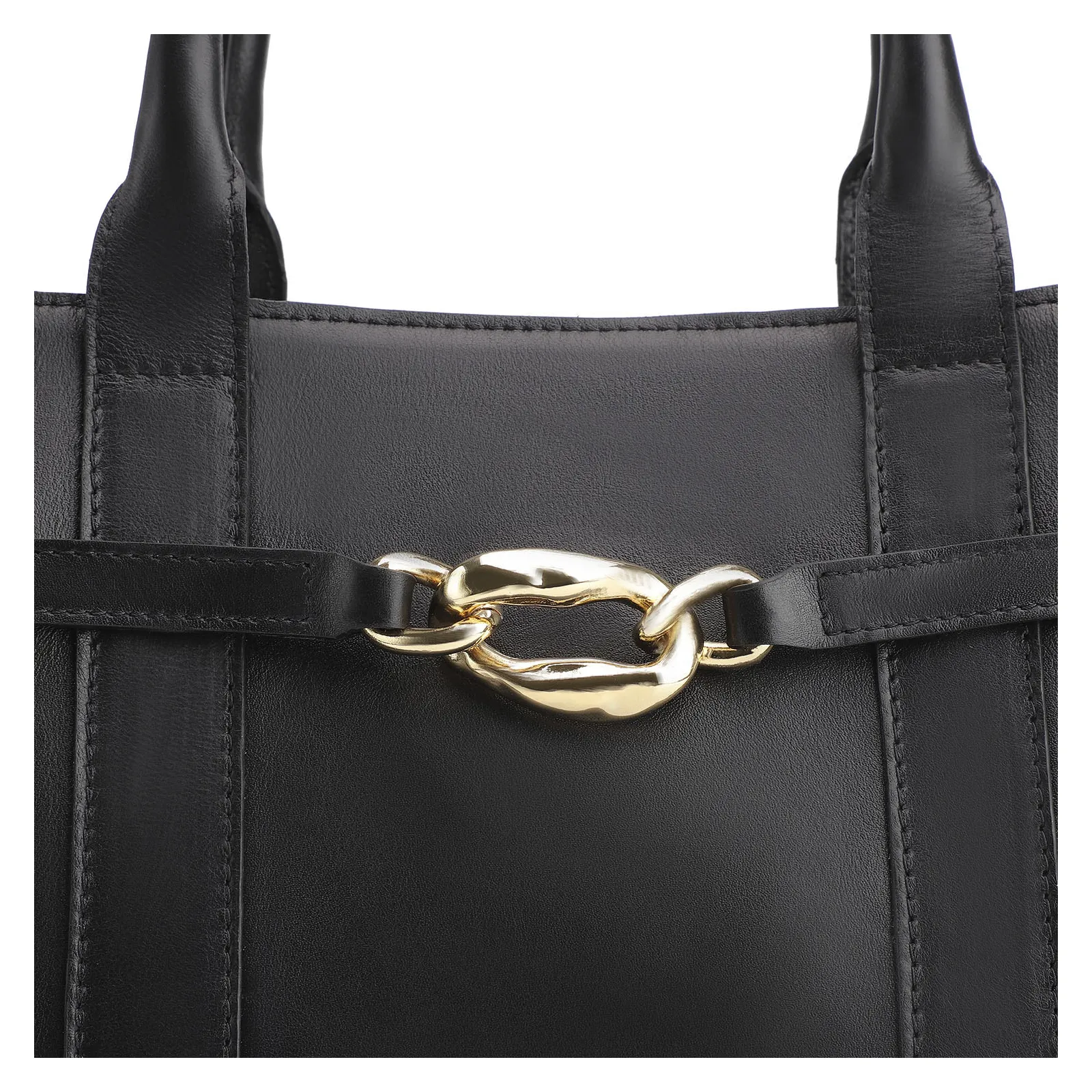Bolsa Tote Bridão Couro Preto