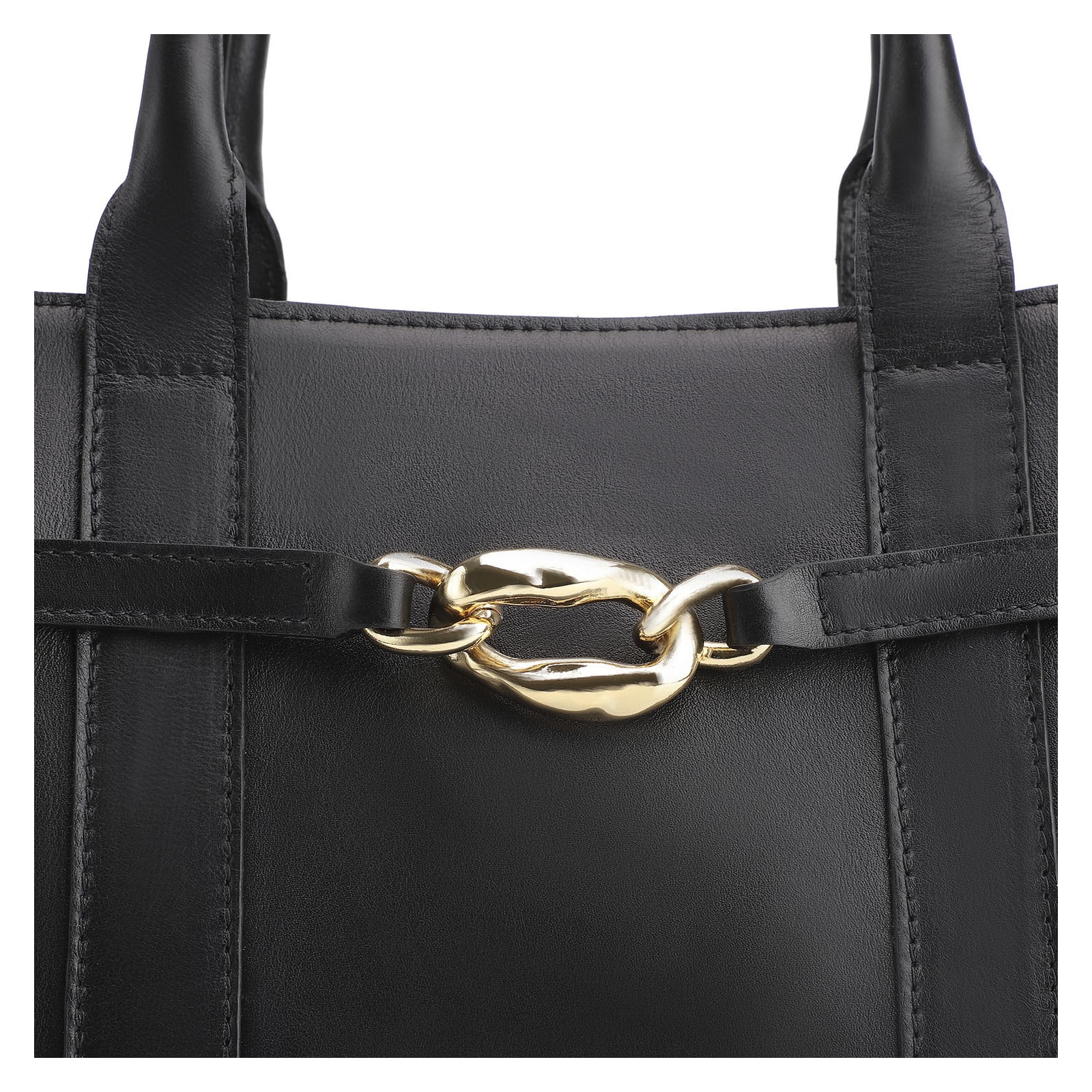 Bolsa Tote Bridão Couro Preto