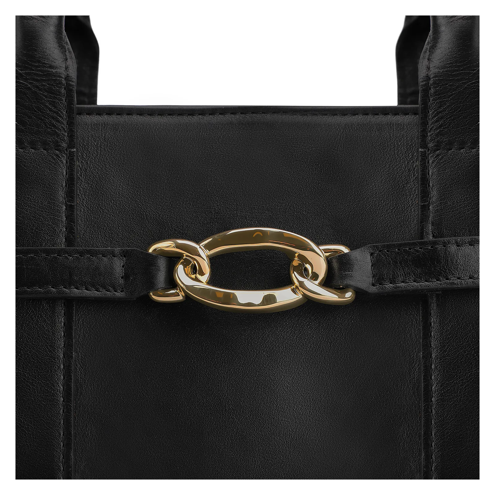 Bolsa Tote Bridão Couro Preto