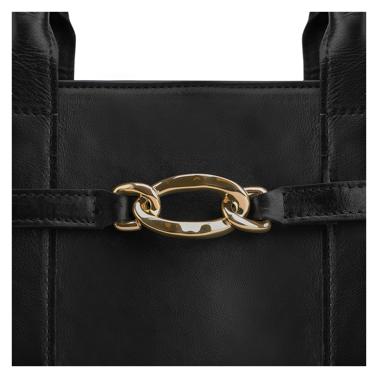 Bolsa Tote Bridão Couro Preto