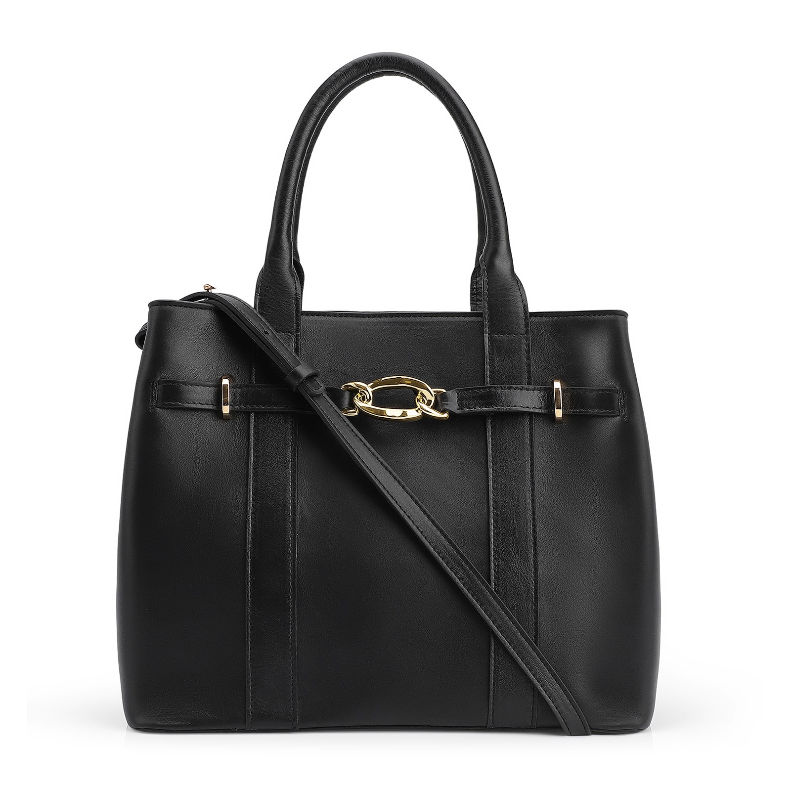 Bolsa Tote Bridão Couro Preto