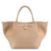 Bolsa Tote Cadeado Couro Camurça/Couro Bege - imagem 1