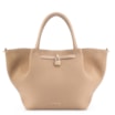 Bolsa Tote Cadeado Couro Camurça/Couro Bege - imagem 1