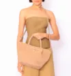 Bolsa Tote Cadeado Couro Camurça/Couro Bege - imagem 8