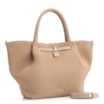 Bolsa Tote Cadeado Couro Camurça/Couro Bege - imagem 3