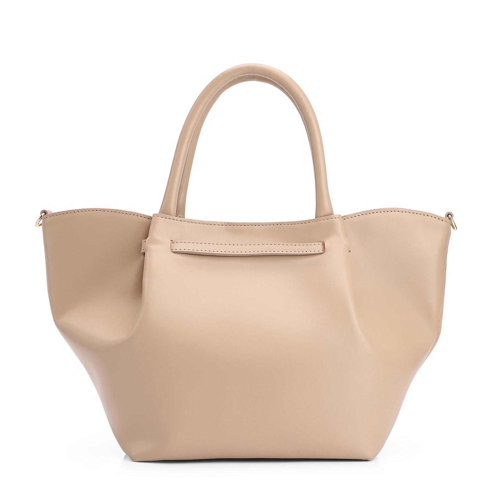 Bolsa Tote Cadeado Couro Camurça/Couro Bege