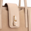 Bolsa Tote Cadeado Couro Camurça/Couro Bege - imagem 7