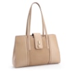 Bolsa Tote Cadeado Couro Camurça/Couro Bege - imagem 2