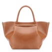 Bolsa Tote Cadeado Couro Camurça/Couro Marrom Claro - imagem 4
