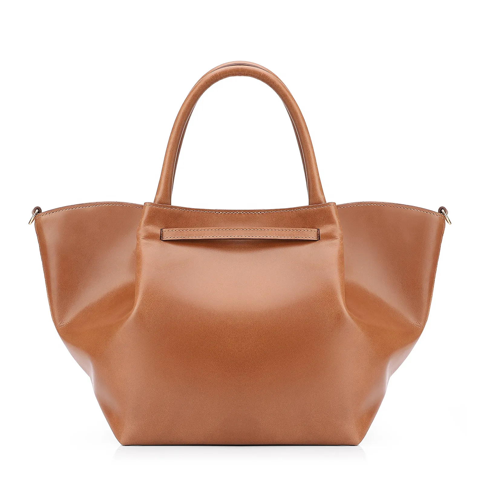 Bolsa Tote Cadeado Couro Camurça/Couro Marrom Claro