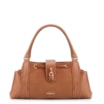 Bolsa Tote Cadeado Couro Camurça/Couro Marrom Claro - imagem 1
