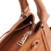 Bolsa Tote Cadeado Couro Camurça/Couro Marrom Claro - imagem 6