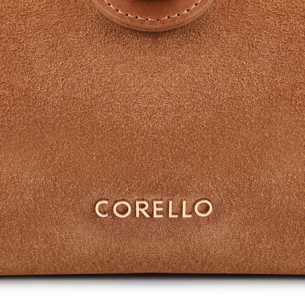 Bolsa Tote Cadeado Couro Camurça/Couro Marrom Claro - imagem 7