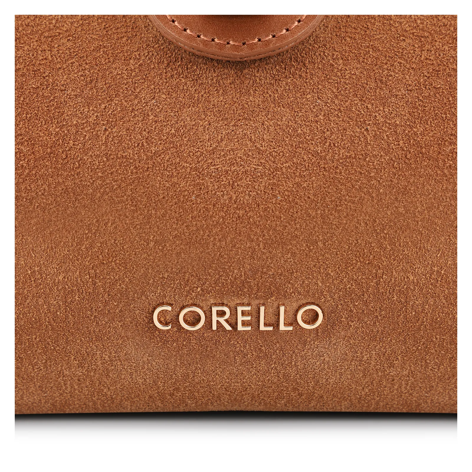 Bolsa Tote Cadeado Couro Camurça/Couro Marrom Claro