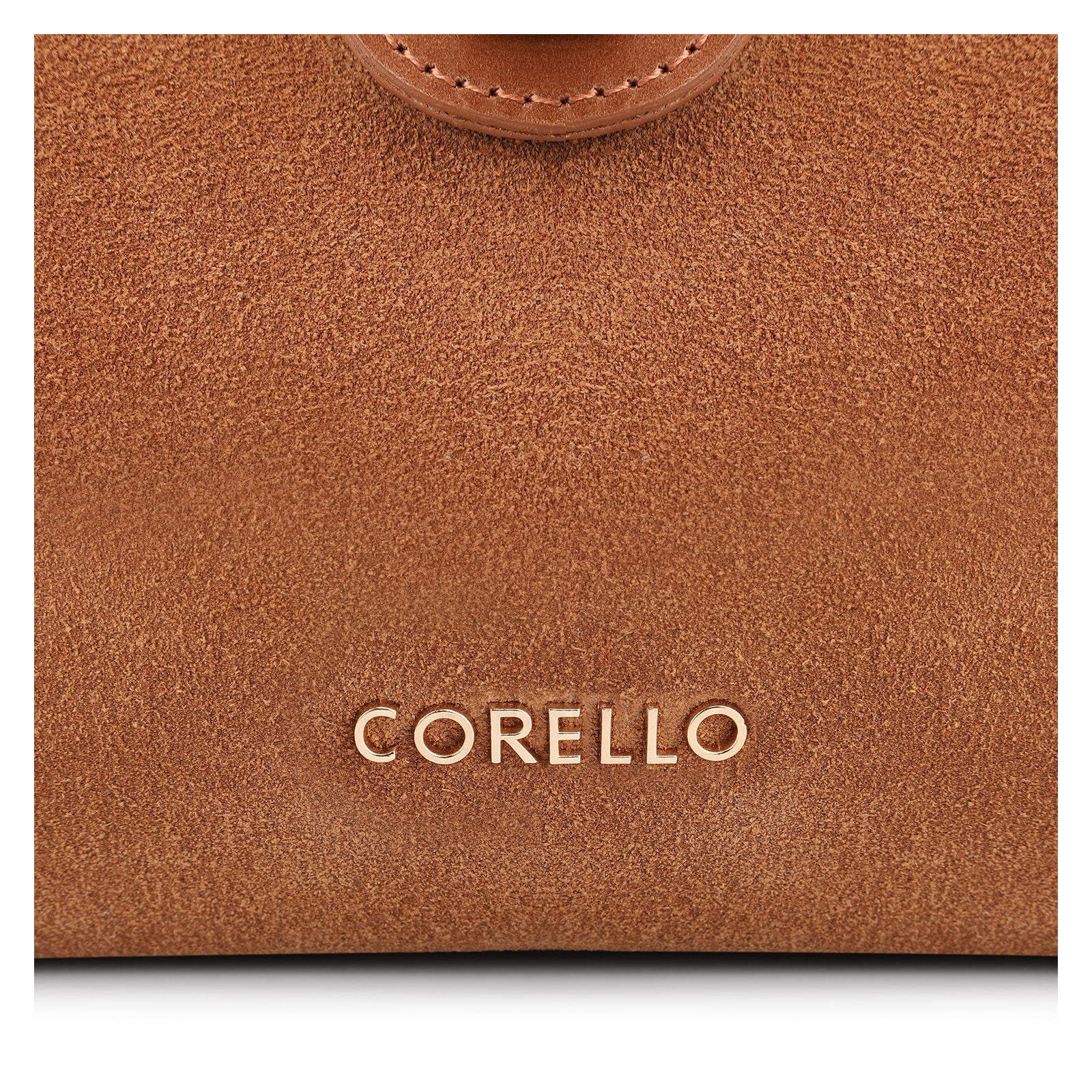 Bolsa Tote Cadeado Couro Camurça/Couro Marrom Claro