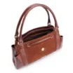 Bolsa Tote Cadeado Couro Camurça/Couro Marrom Escuro - imagem 5
