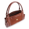 Bolsa Tote Cadeado Couro Camurça/Couro Marrom Escuro - imagem 5