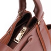 Bolsa Tote Cadeado Couro Camurça/Couro Marrom Escuro - imagem 6
