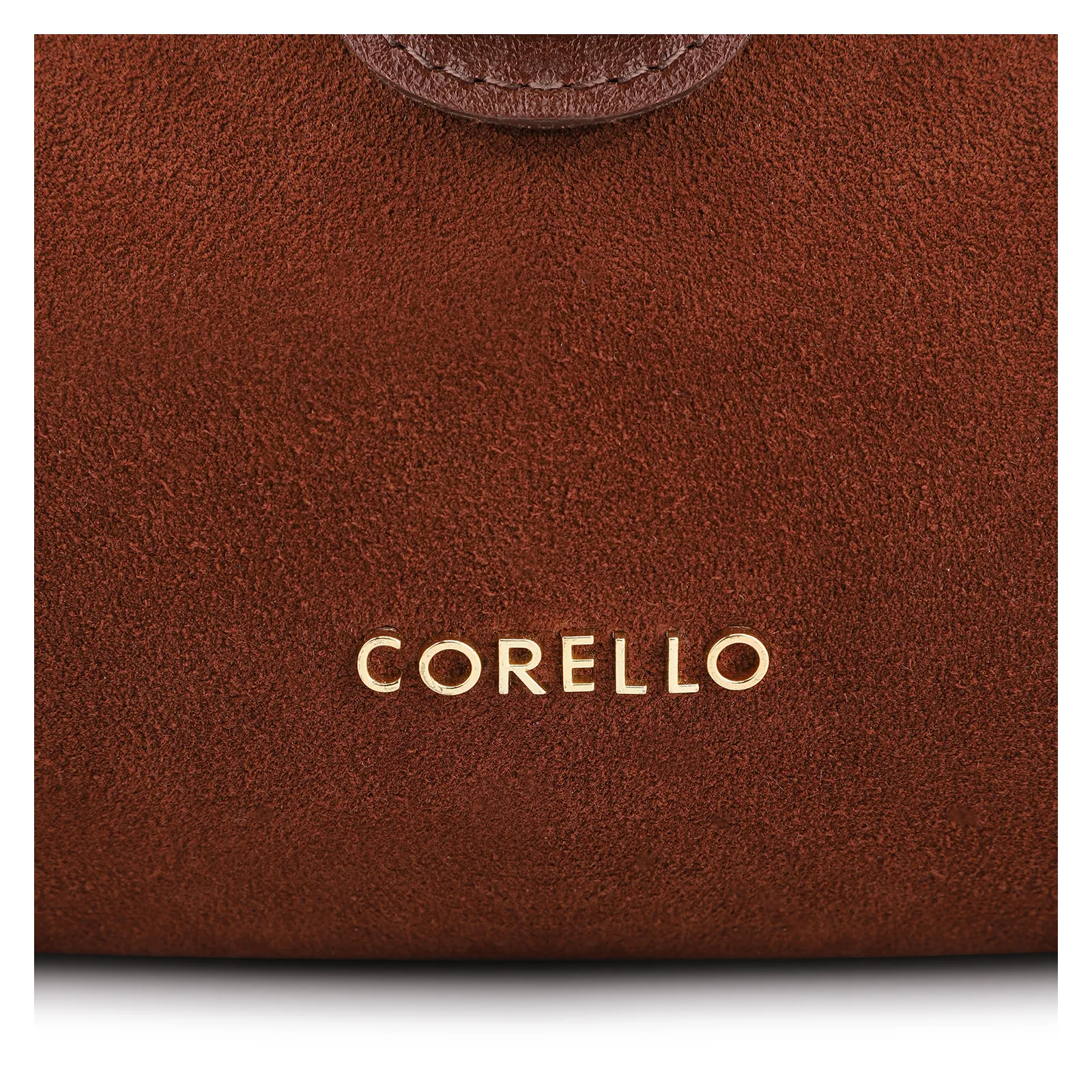 Bolsa Tote Cadeado Couro Camurça/Couro Marrom Escuro