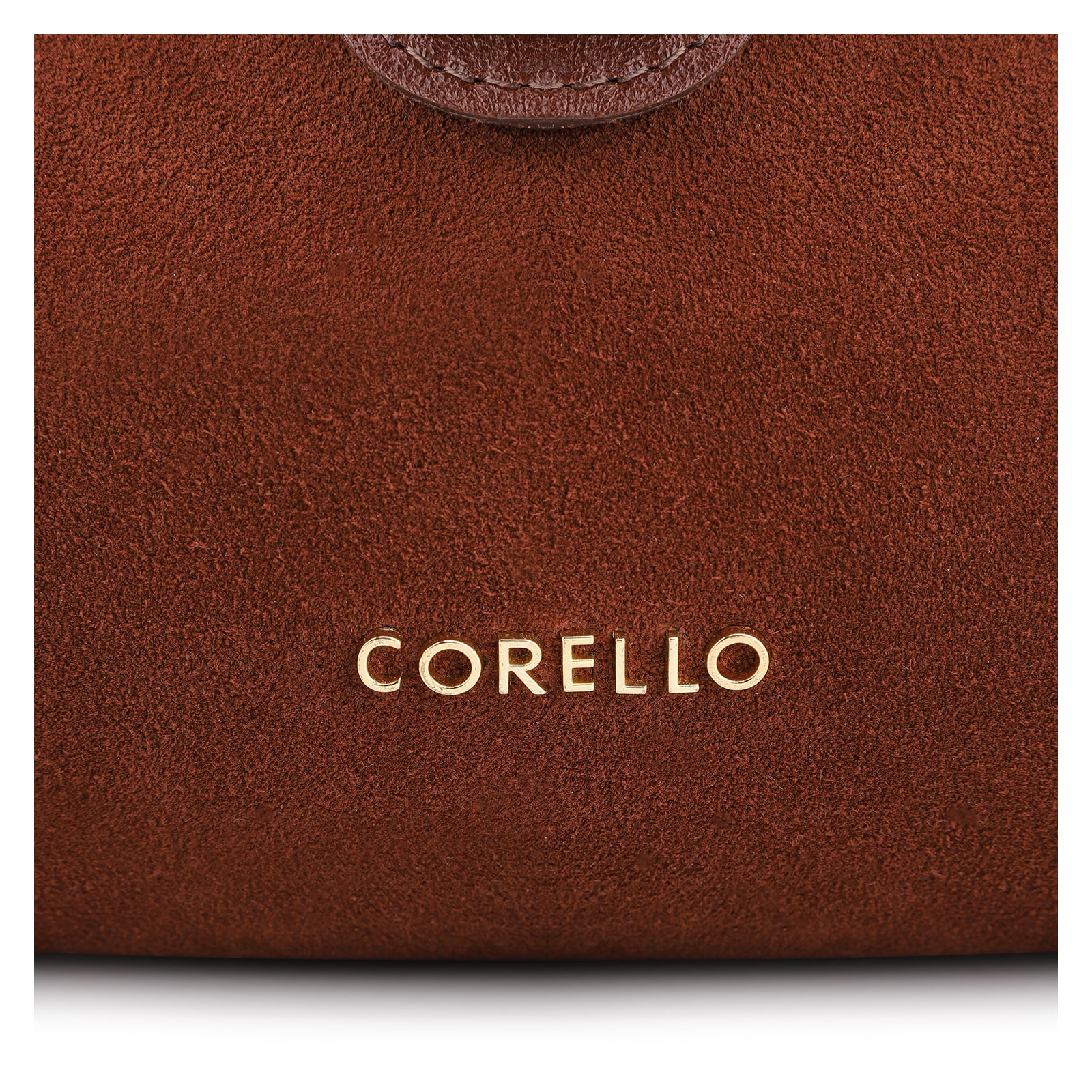 Bolsa Tote Cadeado Couro Camurça/Couro Marrom Escuro