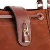 Bolsa Tote Cadeado Couro Camurça/Couro Marrom Escuro - imagem 8