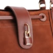 Bolsa Tote Cadeado Couro Camurça/Couro Marrom Escuro - imagem 8
