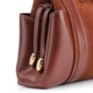 Bolsa Tote Cadeado Couro Camurça/Couro Marrom Escuro - imagem 9