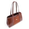 Bolsa Tote Cadeado Couro Camurça/Couro Marrom Escuro - imagem 5