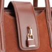 Bolsa Tote Cadeado Couro Camurça/Couro Marrom Escuro - imagem 8