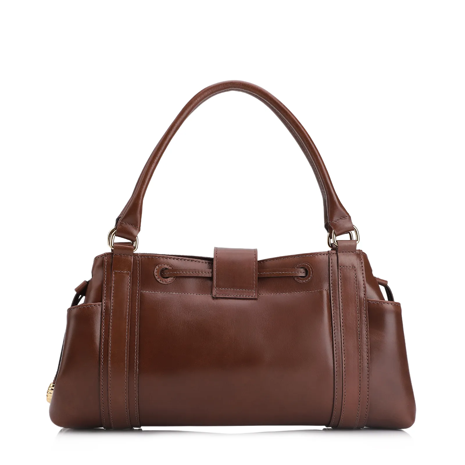 Bolsa Tote Cadeado Couro Marrom