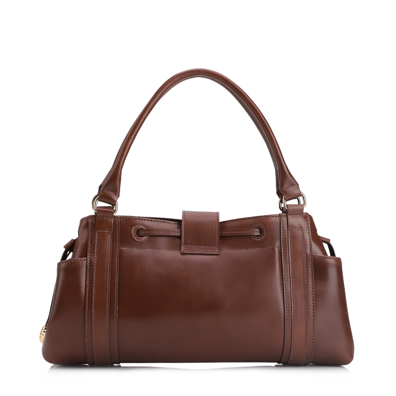 Bolsa Tote Cadeado Couro Marrom