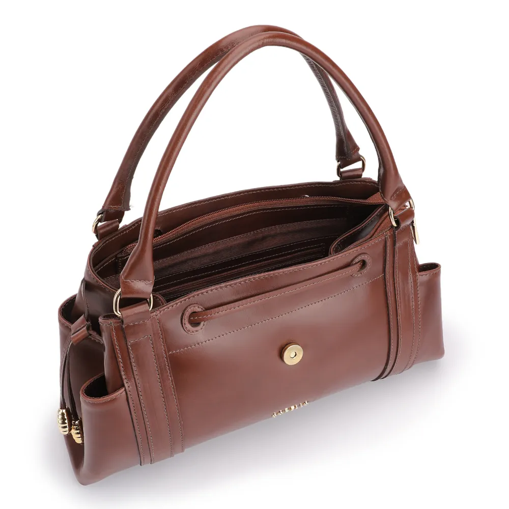 Bolsa Tote Cadeado Couro Marrom - imagem 4