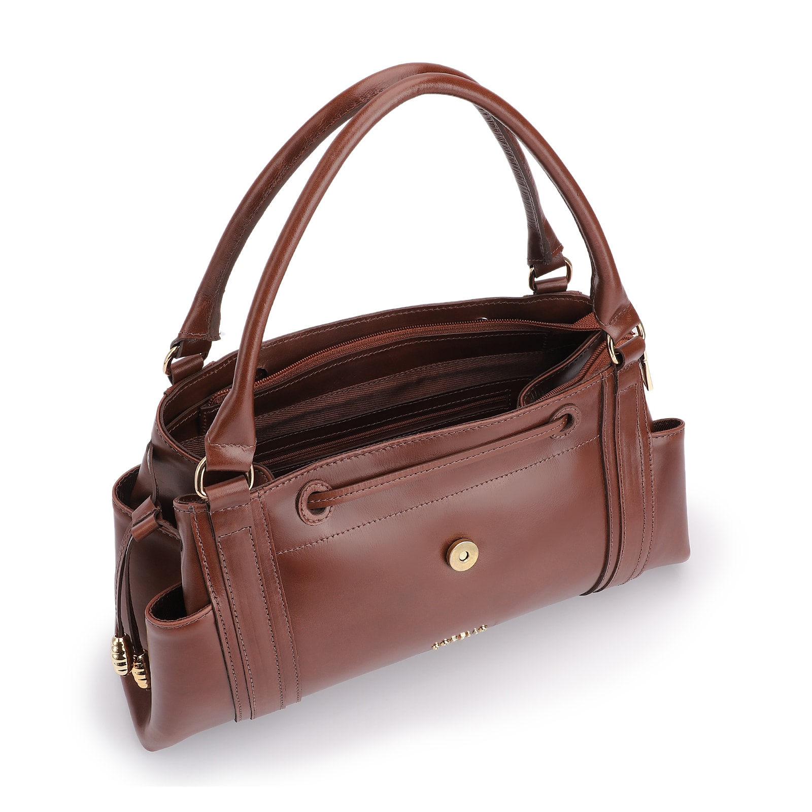 Bolsa Tote Cadeado Couro Marrom